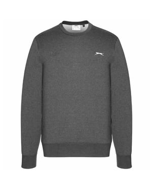 Slazenger Heren Fleece Sweatshirt met ronde hals (Houtskool mergel)
