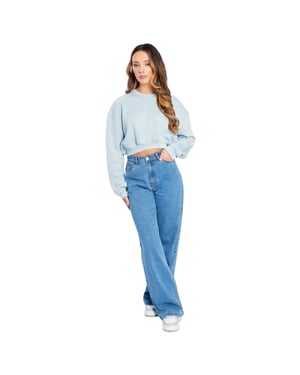 Be You Dames/Dames Cropped Relaxed Fit Sweatshirt (Blauw)