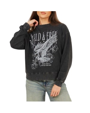 Brave Soul Dames/Dames Wild & Free Sweatshirt (Zwart)