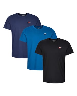 3 Pack Nike Sportswear Men's Club T Shirt - Blue/Blue/Black