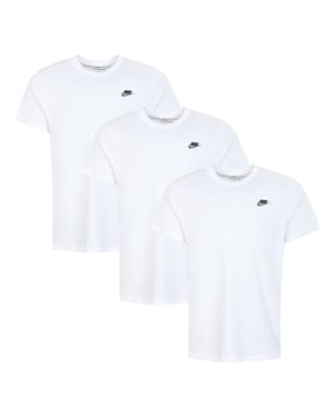3 Pack Nike Sportswear Men's Club T Shirt  - White