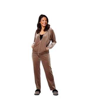 Biba Dames/Dames Velours Full Zip Hoodie (Champagne)