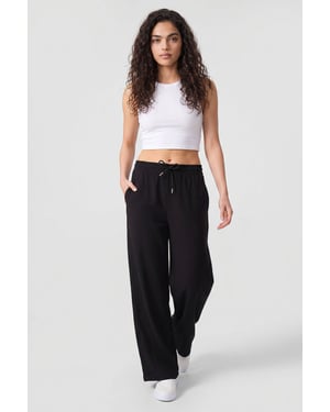 Mid-waist palazzo broek met koordjes