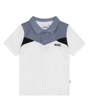 Boss Kinder/Kids Relaxed Fit Poloshirt met Korte Mouwen (Wit)