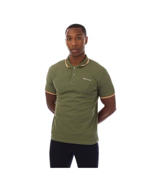 Aquascutum Heren Slim Korte Mouwen Polo Shirt (Groen/Wit)