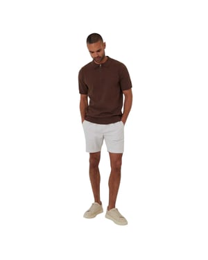 Threadbare Heren Whittley gestructureerd poloshirt met korte mouwen (Walnoot)