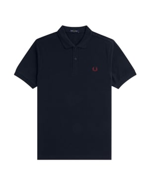 Fred Perry Heren Logo Katoenen Polo Shirt (Marine)