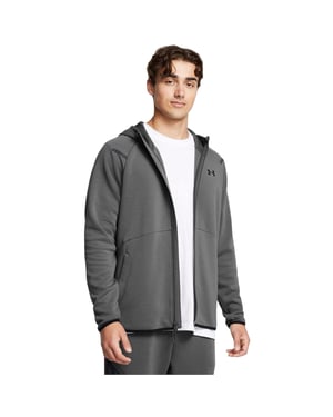 Under Armour Mens Unstoppable Hoodie med full dragkedja (Vit Castlerock)