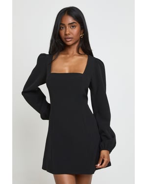 Volume Sleeve Fit & Flare Mini Dress