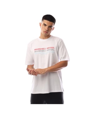Marshall Artist Heren Repeat Logo Regular T-Shirt (Wit)