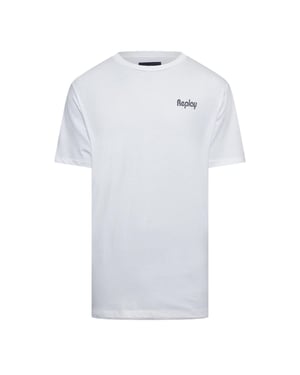 Replay Mens Logo Cotton Regular T-Shirt (Vit)