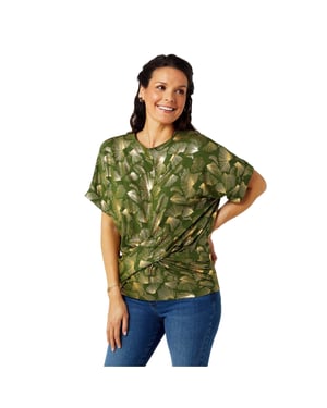 Biba Dames/Dames Foil Twisted Top (Kaki Groen)