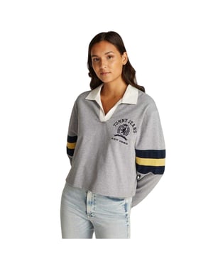 Tommy Jeans Dames Crest Katoenen Sweatshirt (Grijs Heather)