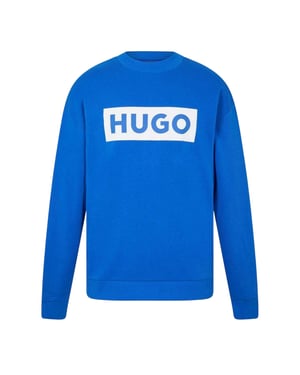 Hugo Heren Niero Box Logo Crew Neck Sweatshirt (Blauw)