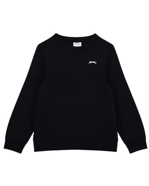 Slazenger Fleece-sweater met logo voor jongens (Zwart)