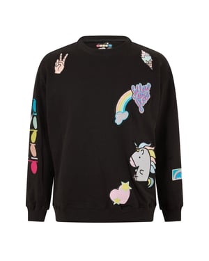 Diadora Sweatshirt för barn/ungdomar med enhörning (Svart)