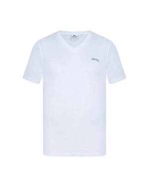 Slazenger Heren Geborduurd Logo Katoenen T-Shirt (Wit)