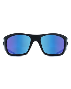 Oakley Wrap Mens Polished Black Prizm Sapphire Polarized Masseter