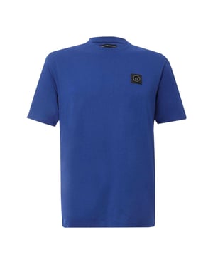 Marshall Artist Heren T-shirt van katoen met Siren-logo, normale pasvorm (Blauw)
