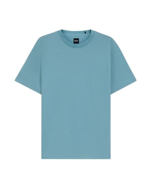 Boss Heren T-shirt met geribde kraag van C-Thompson (Lichtblauw)