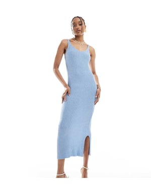 ONLY Tall knitted midaxi dress in light blue