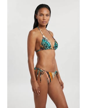 Linear Animal Print Bikini Top