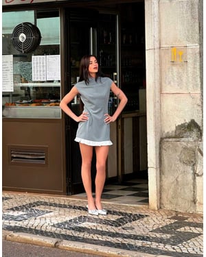 Labelrail x Barbara Ines fitted scuplted mini shift dress in grey