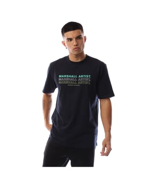 Marshall Artist Heren Repeat Logo Regular T-Shirt (Marine)