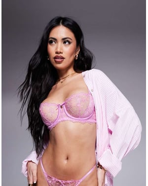 Boux Avenue Bryony broderie balconette in pink