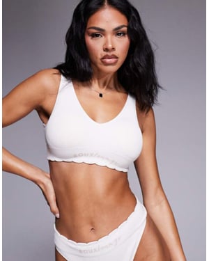 Boux Avenue scallop ribbed bralette in stone