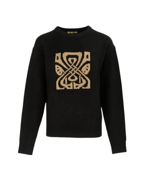 Biba Jacquard feesttrui voor dames (Zwart/Goud)