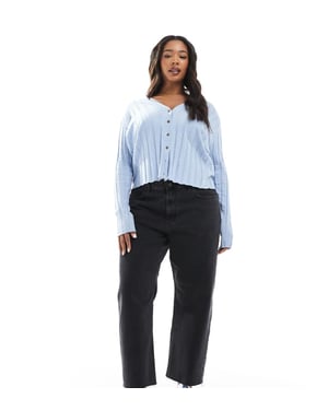 ASOS DESIGN Curve ankle grazer comfort stretch straight leg jeans in black