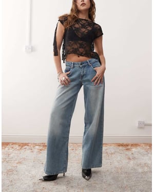 Motel roomy extra wide low rise jeans in powder blue