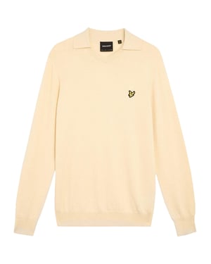 Lyle & Scott Herrtröja med krage och logotyp (Gul)