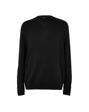 Armani Exchange Unisex-trui met ronde hals en lange mouwen voor volwassenen (Zwart)