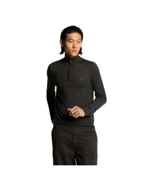 Lyle & Scott Mens Eagle Merino Wool tröja med kvarts dragkedja (Grått)