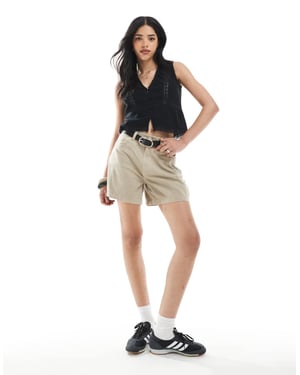 ASOS DESIGN denim longline A line short in light manuka
