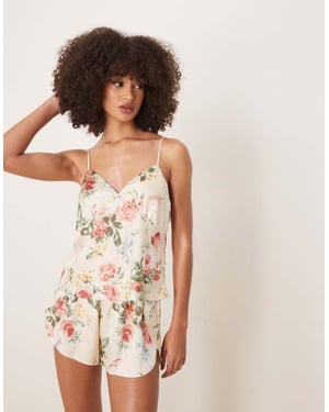 Abercrombie & Fitch tie up pyjama cami top in multi floral co-ord