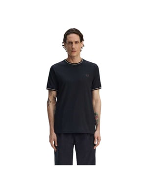 Fred Perry Tipped T-Shirt för herrar (Marinblått)