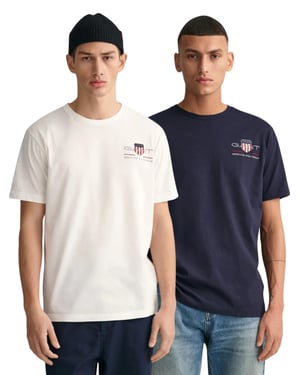 Gant | 2-Pack Heren Geborduurd Archive Shield T-Shirt