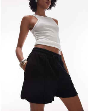 Topshop pintuck jogger short in navy