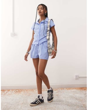 Reclaimed Vintage boxer short co-ord in blue check