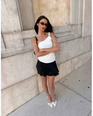 Labelrail x Barbara Ines skirt overlay shorts in black