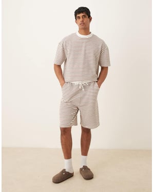 ASOS DESIGN oversized crochet style short in beige