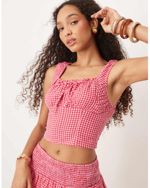 Cotton On Cara corset top in red gingham