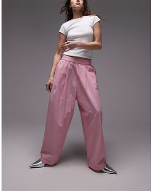 Topshop poplin pull on stripe wide leg trouser