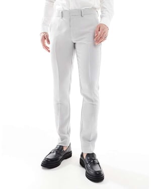 ASOS DESIGN skinny suit trousers in light grey microtexture