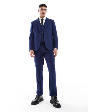 ASOS DESIGN slim suit trousers in navy