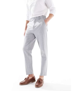ASOS DESIGN smart tapered trousers in light grey