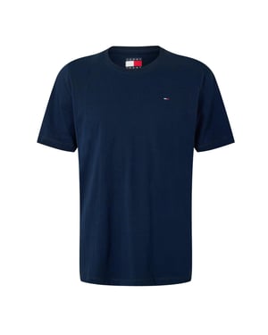 Tommy Jeans Heren Geborduurd Logo Los T-shirt (Donkere marine)